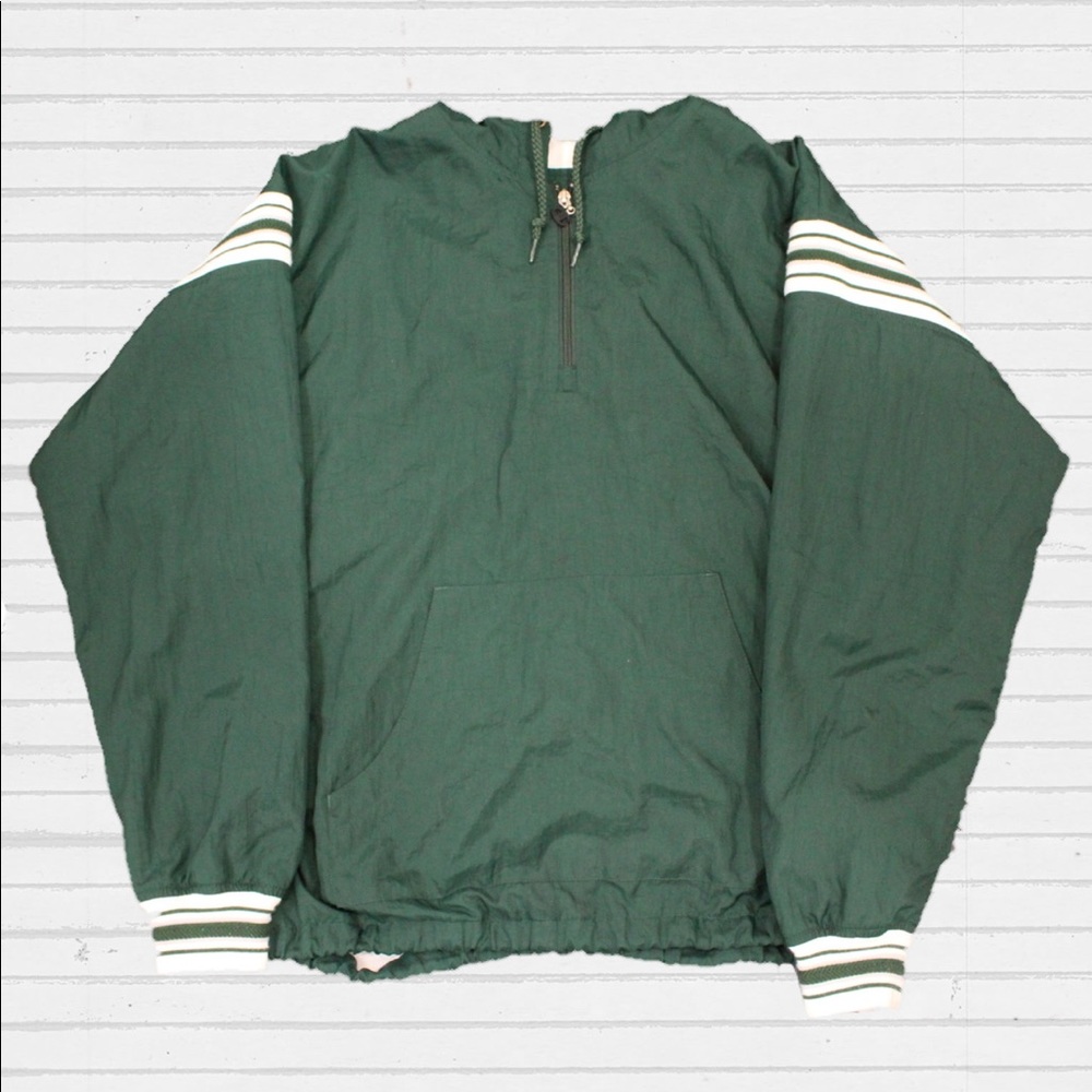 Vintage green Champion 1/4 zip Windbreaker Jacket